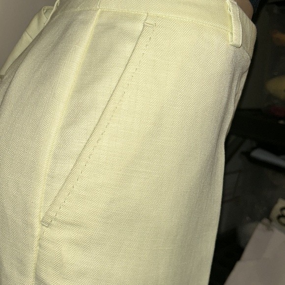 90s Emma James By 
Liz Claiborne Linen Pants High Rise Chartreuse Green Size 16P - Picture 10 of 16